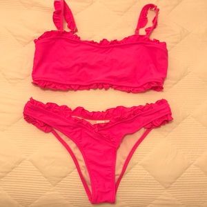 Bright pink bathing suit